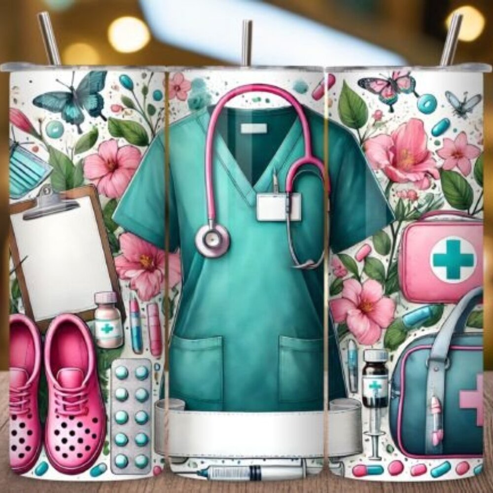 Careers Themed 20oz Sublimated Stainless Steel Tumbler with Lid & Straw